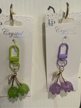 Set of 2 Floral Keychain Charms in Assorted Colors
